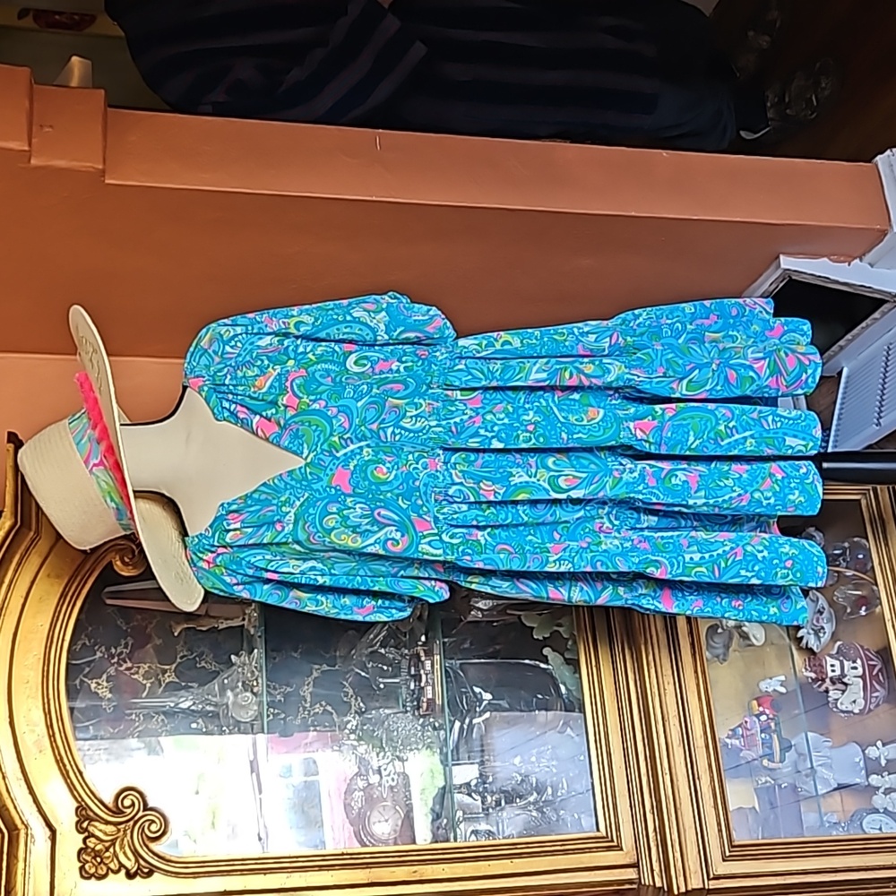 Lilly Pulitzer Vibrant Blue and Pink Midi Dress